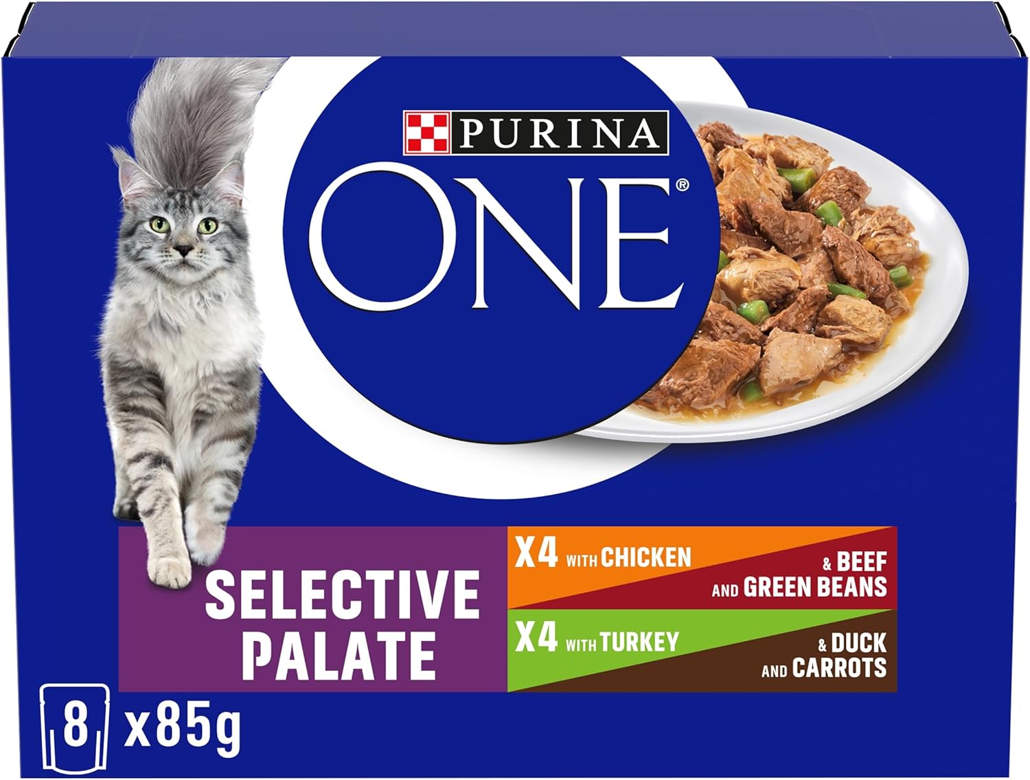 PURINA ONE Mini Fillets Selective Palate Wet Cat Food 8x85g (Pack of 5)