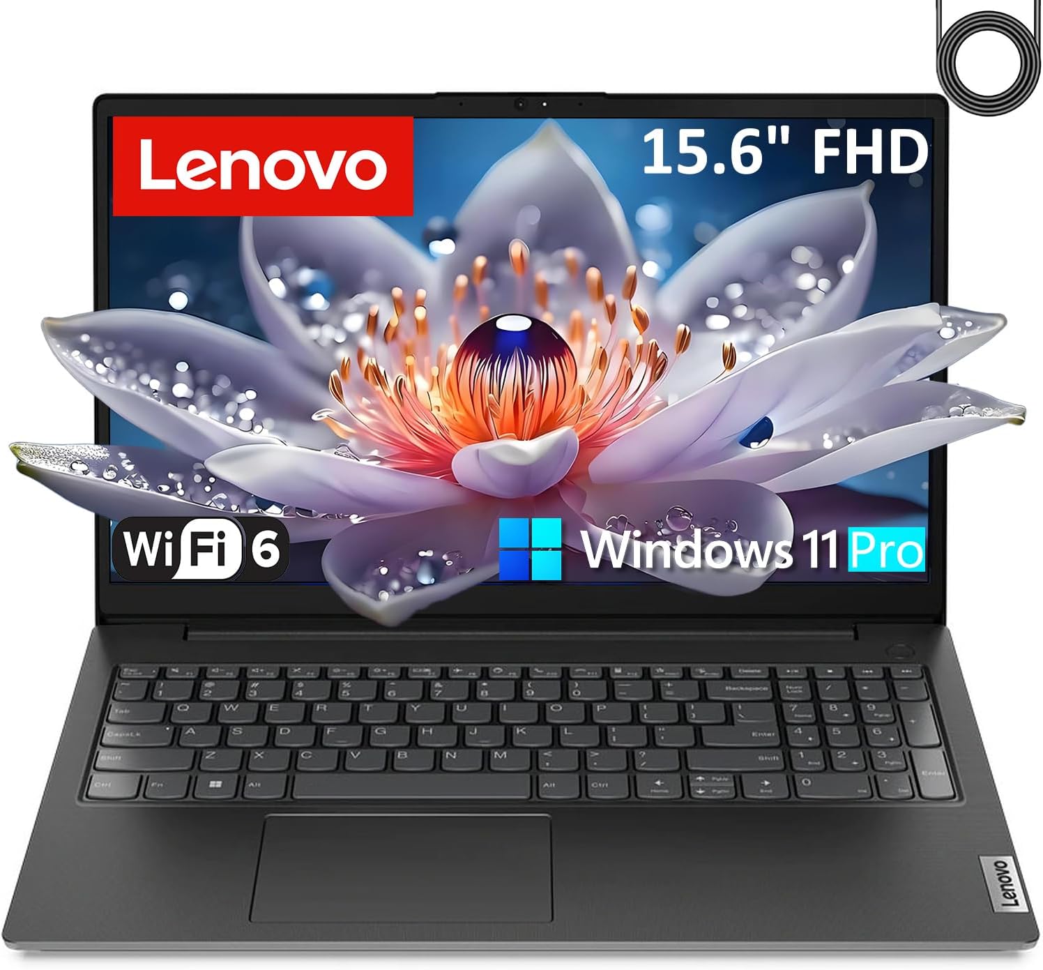 Lenovo Laptop Computer for Home Business Student, 32GB DDR4 RAM, 1TB PCIe SSD, 15.6" FHD, Intel Dual-Core Processor, WiFi 6, Bluetooth, Type-C, HDMI, Windows 11 Pro, AZ-XUT Cable
