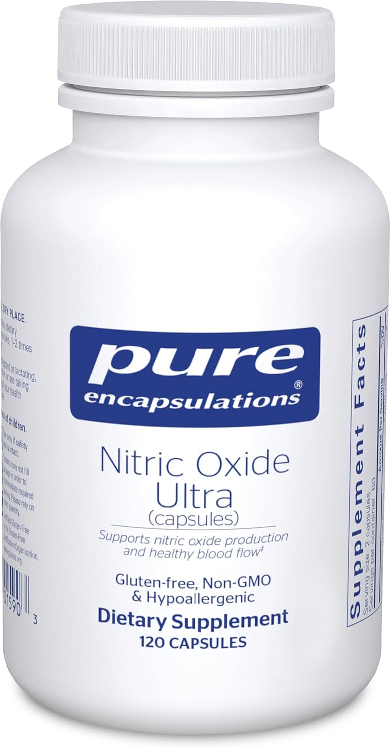 Pure Encapsulations Nitric Oxide Ultra (Capsules) - Supplement Supports Nitric Oxide Production, Healthy Blood Flow & Vascular Health - with L-Citrulline & CranLoad Cranberry Extract - 120 Capsules