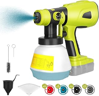 Paint Sprayer for Ryobi ONE+ 18V Battery，HVLP Paint Sprayer with 1000ML Container, Easy to Clean，Cordless Paint Sprayer for Painting Ceiling, Fence, Cabinets, Walls (Tool Only)