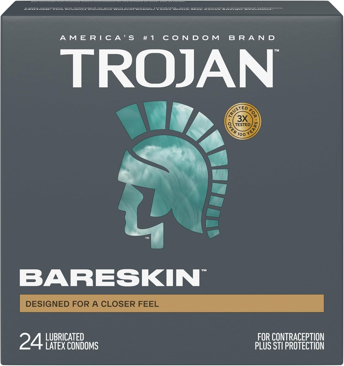 Trojan Bareskin Thin Premium Lubricated Condoms - 24 Count