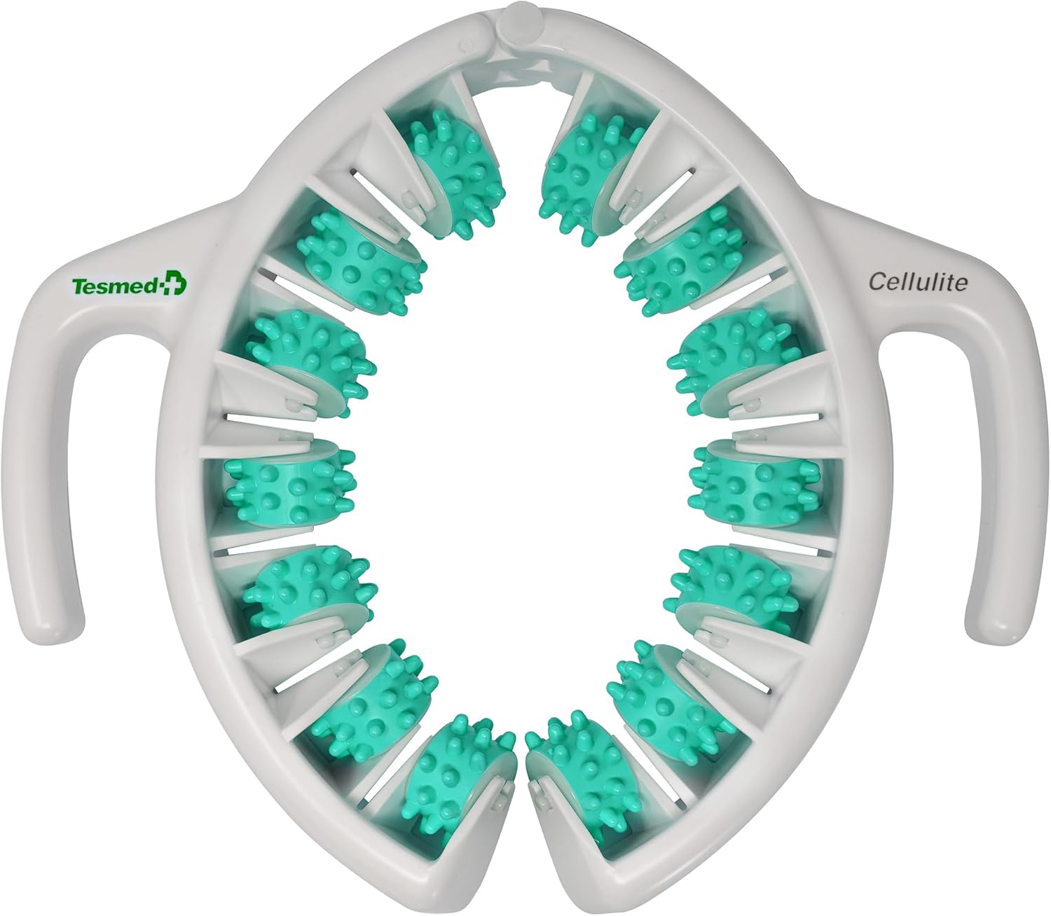 TESMED Cellulite – Manual Anti-Cellulite Massager, Made in Italy, Patented, with Triple Mechanical Action That Lift, Tighten, and Release The Skin - Cellulite Roller for Thighs and Buttocks (Green)