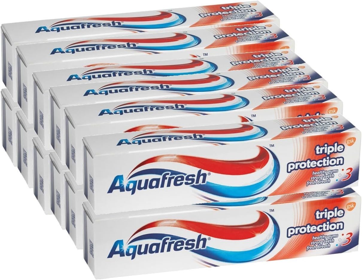 Aquafresh Triple Protection Fluoride Toothpaste Family Size 100ml X 12