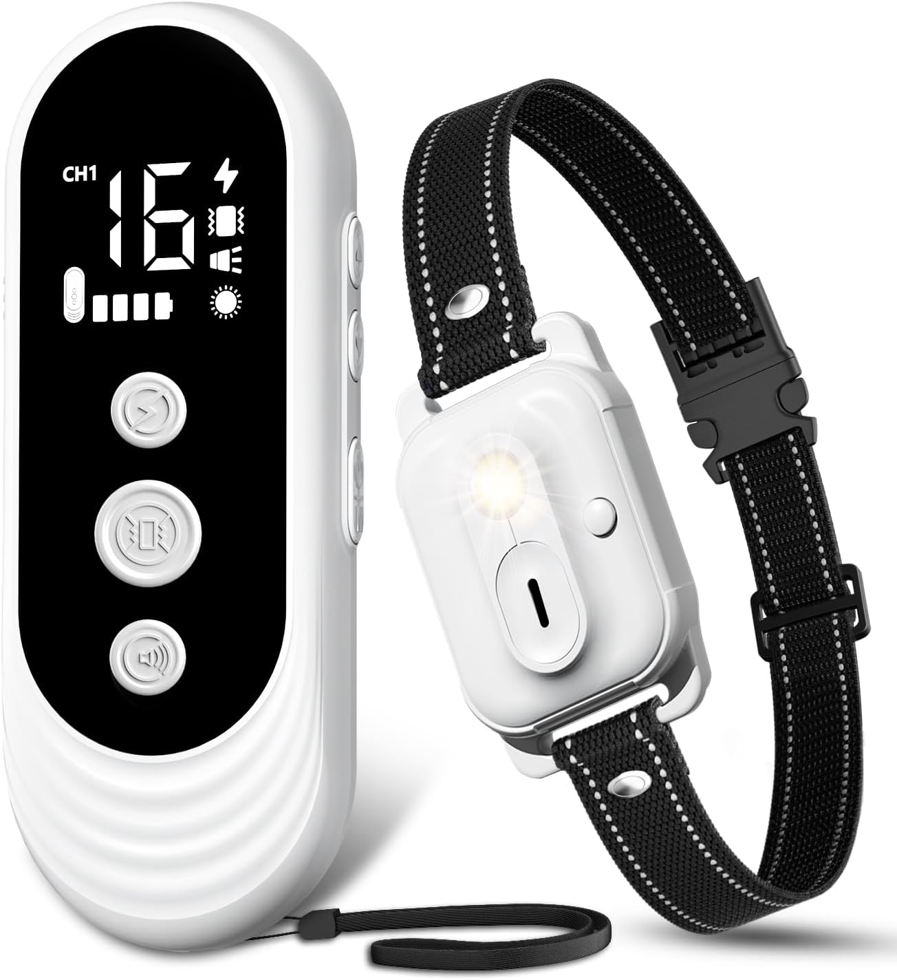 Dog Shock Collar, 3300ft Dog Training Collar with Remote, IPX7 Waterproof Rechargeable Sleek Modern Shock Collar for Small, Medium, Large Dogs with Beep, Vibration, Safety Shock, Light Mode, 8-120 lbs