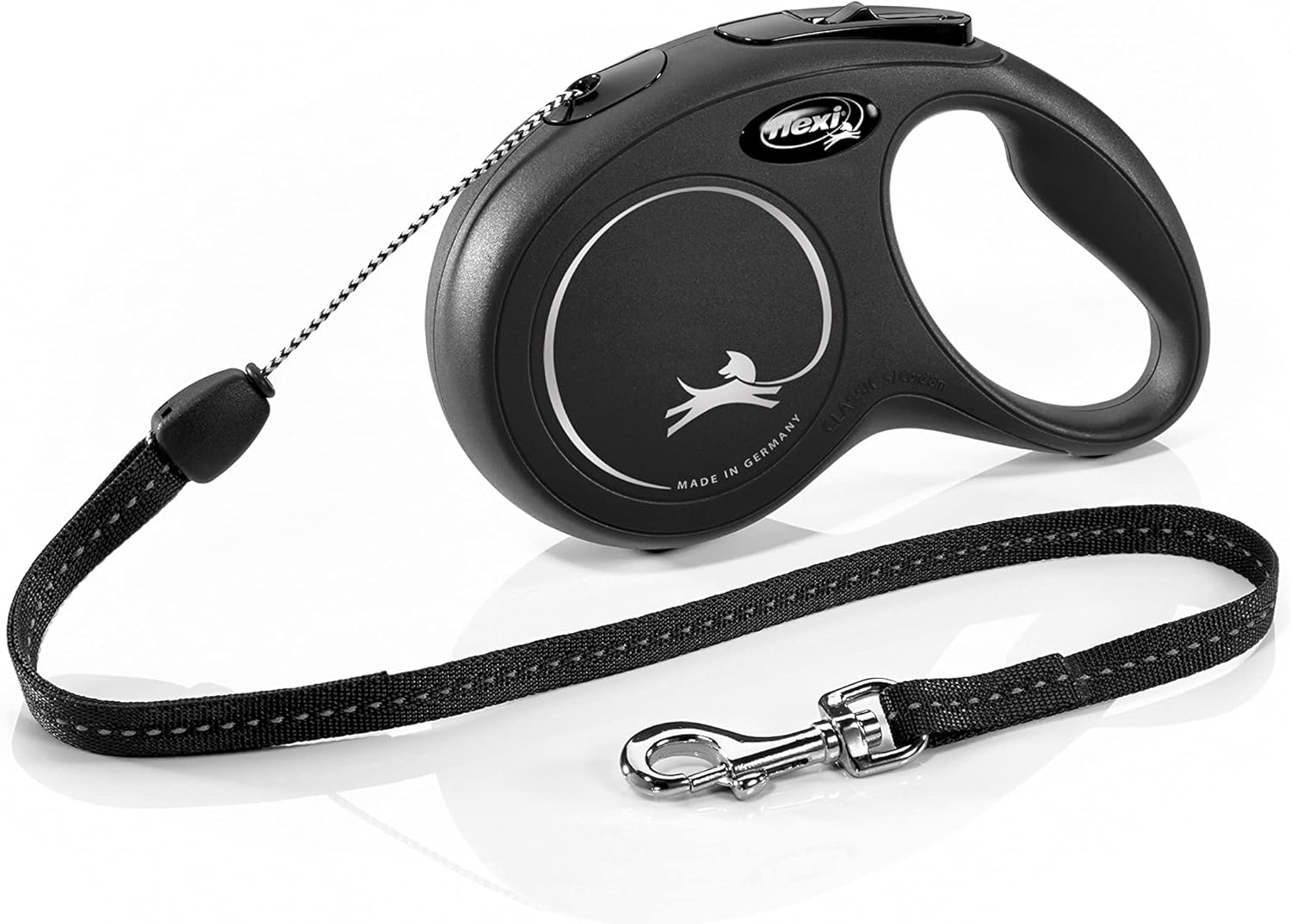 flexi New Classic Cord Black Retractable Dog Lead Small 12kg - 8m (26ft)