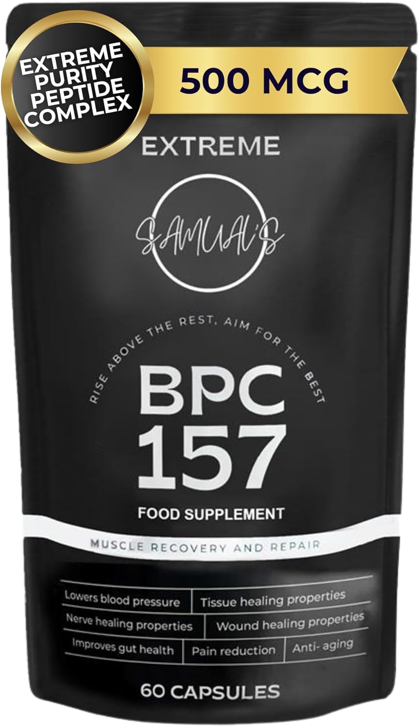 BPC 157 Capsules 500mcg Per Serving - Muscle Recovery and Tissue Repair, BPC-157 Oral Peptides Amino Acid Supplement, Supports Muscle Growth and Gut Health