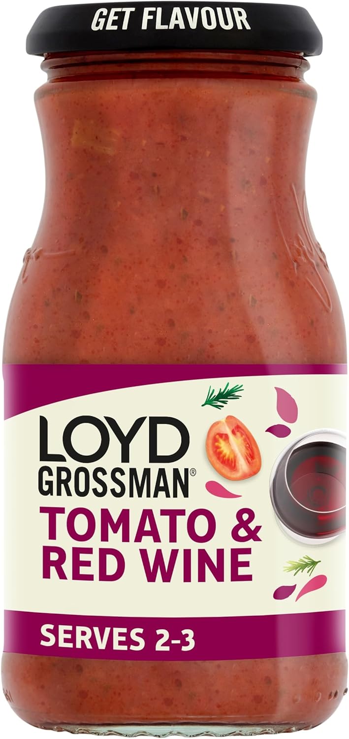 Loyd Grossman Tomato & Red Wine Pasta Sauce, 350 g (Pack of 1)