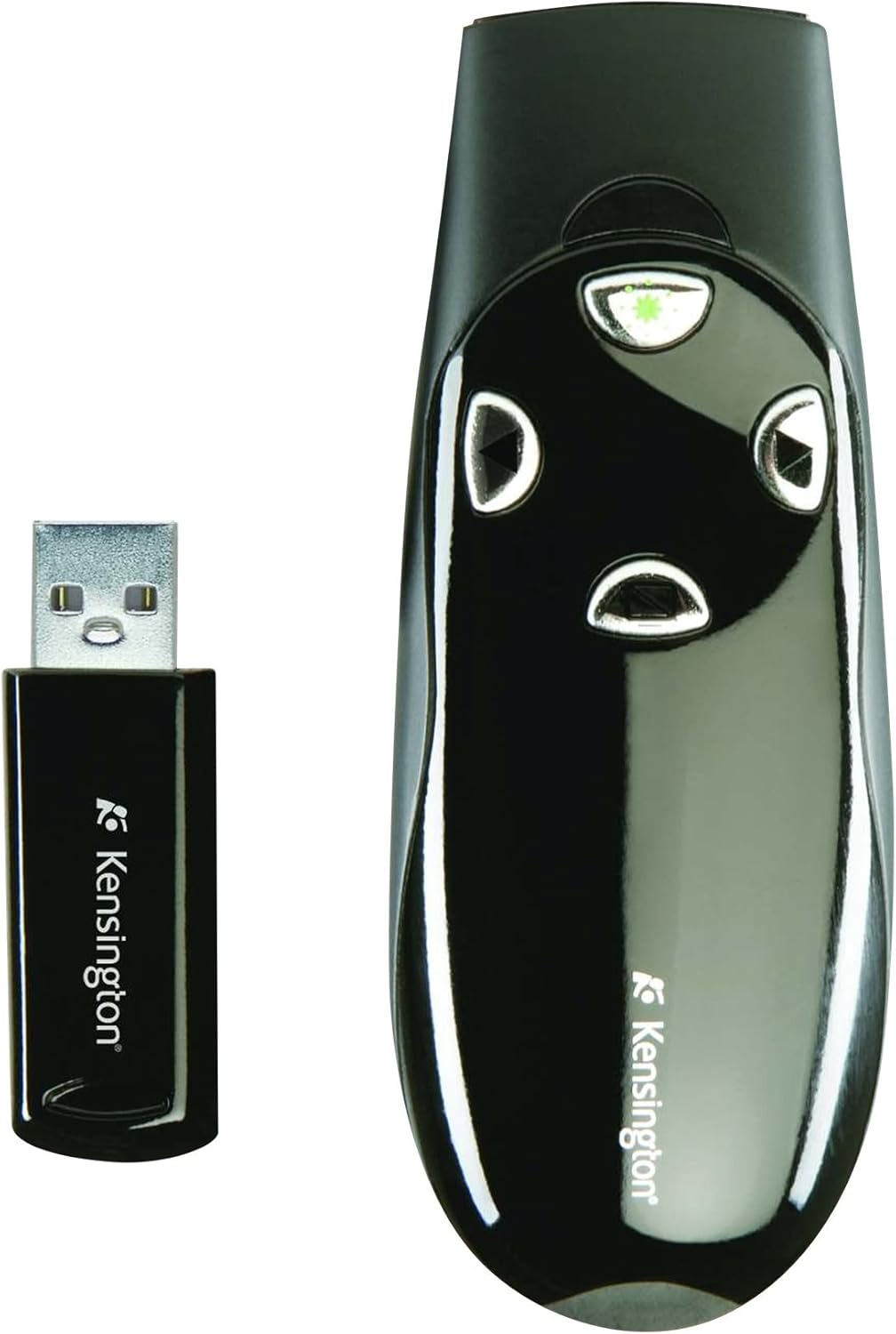 Kensington Wireless Presenter Pro with Green Laser, Class 2, 150 Ft Range, Black