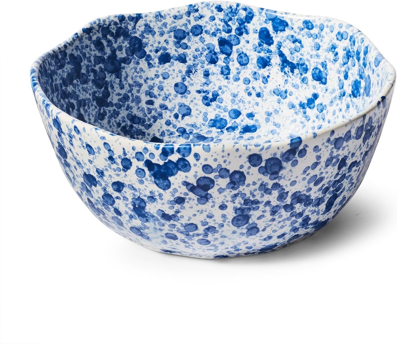 Sur La Table Splatter Stoneware Serving Bowl, 8 in, Handcrafted Reactive Glaze Round Bowl for Serving, Dips and Individual Side Dishes, 8 in, 1.9 Qt