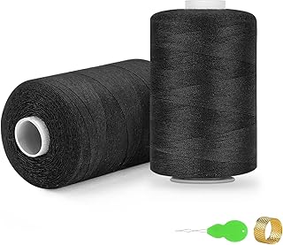 ilauke Sewing Thread, 1000 Yard per Black Sewing Thread, Polyester Thread Spools Sewing Machine Thread All Purpose Thread for Hand Quilting Thread and Sewing Machine