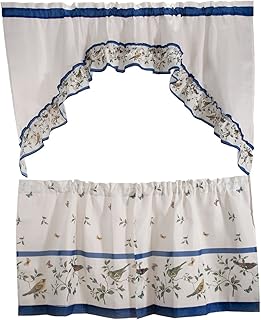 Achim Home Furnishings Love Birds - Printed Tier & Swag Set - 57x36