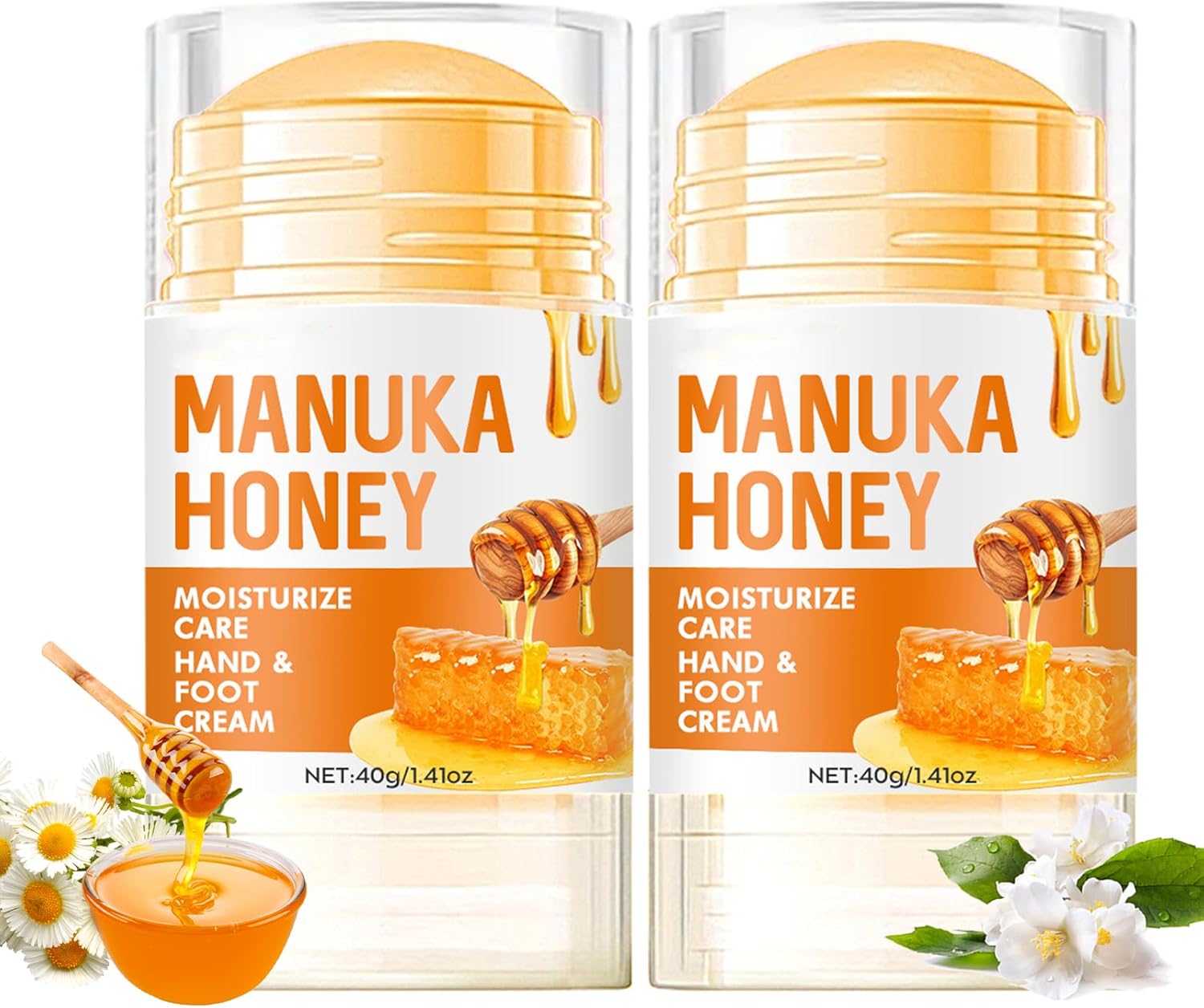 2PCS Honey Foot Cream - Intensive Foot & Hand Cream for Dry Skin - Cracked Heel Repair Cream with Manuka Honey & Shea Butter - Hard Skin Remover for Women Men - Skin Care Hands & Feet