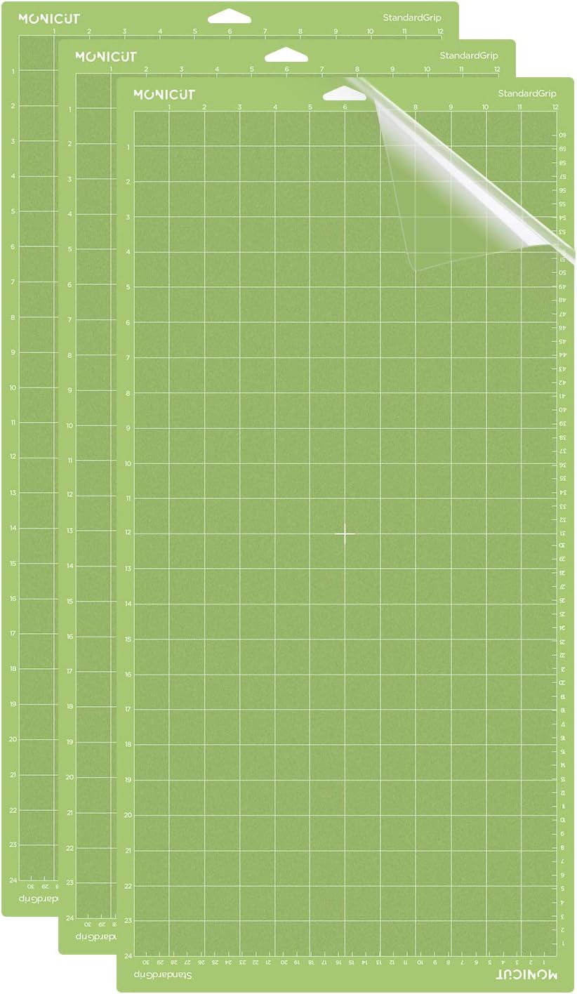 12x24 Standardgrip Cutting Mat for Cricut Maker 3/Maker/Explore 3/Air 2/Air/One, 3 Pcs Non-Slip Flexible Cutting Mats for Crafts, Quilting, Sewing and all Arts