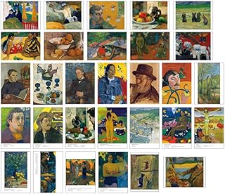 HOSTEESSCHOICE Beautiful Art Postcards set of 30 French Artist Paul Gauguin Post card variety pack Famous Painting Scenery,4 x 6 Inches