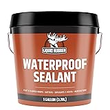 Liquid Rubber Waterproof Sealant - Multi-Surface Leak Repair Indoor and Outdoor Coating, Water-Based, Easy to Apply, Original Black, 1 Gallon