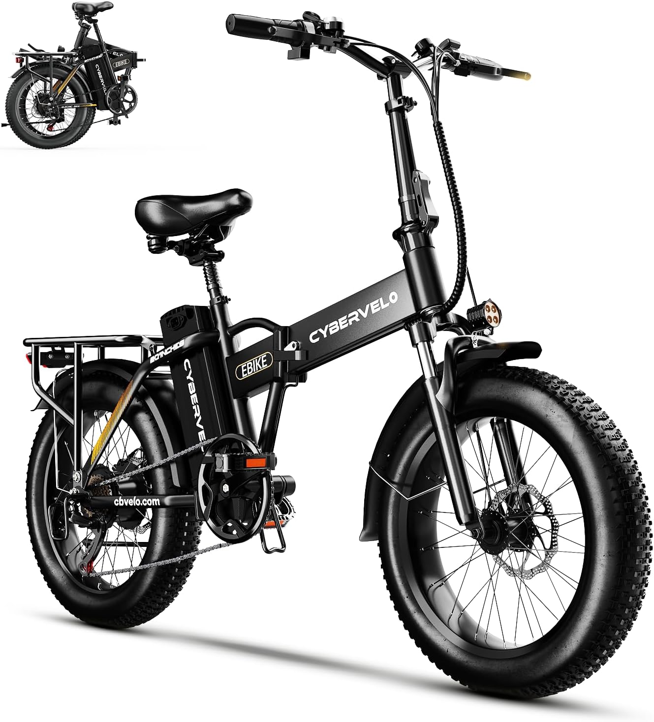 1000W Folding Electric Bike, 48V 20.8AH Large Removable Battery E-Bike, 30+MPH, 80 Miles Max Range, 20" Fat Tire Electric Bike for Adults, Adult Electric Bicycles for Commute