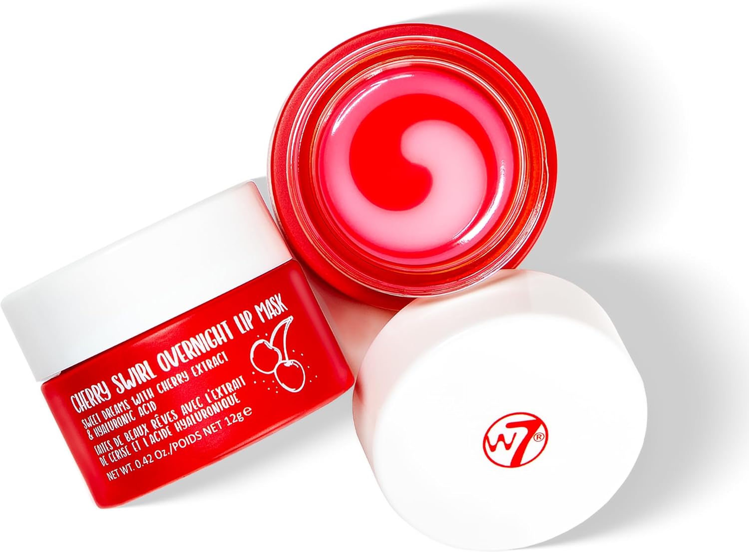 W7 Sweet Dreams Overnight Cherry Swirl Lip Mask - Cherry Extract & Hyaluronic Acid - For Hydrated, Full Looking & Irresistible Lips