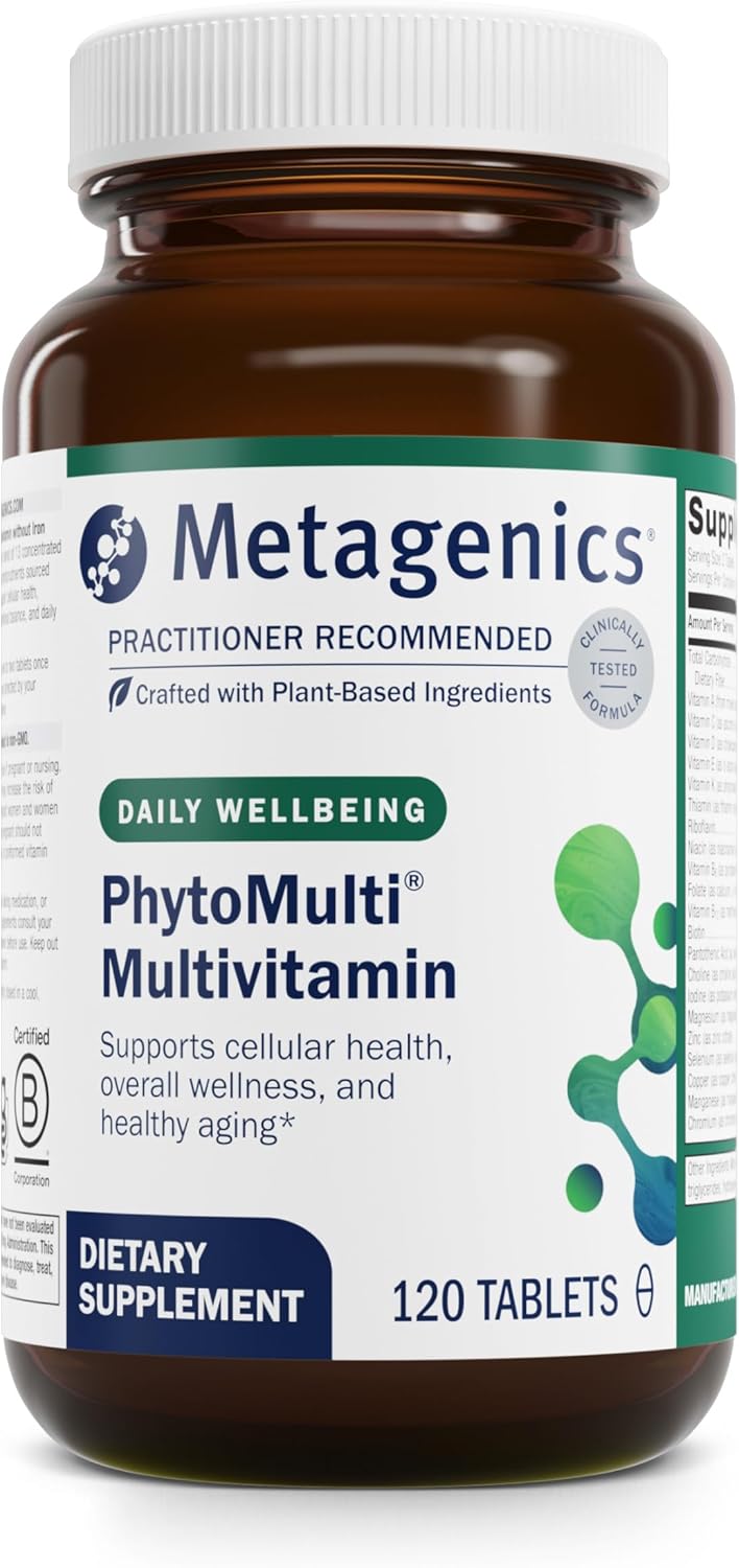 Metagenics PhytoMulti Multivitamin Without Iron - Daily Multivitamin for Overall Health & Aging - 20+ Essential Vitamins & Minerals - with Vitamin B6, Lutein, Zeaxanthin & More - 120 Tablets