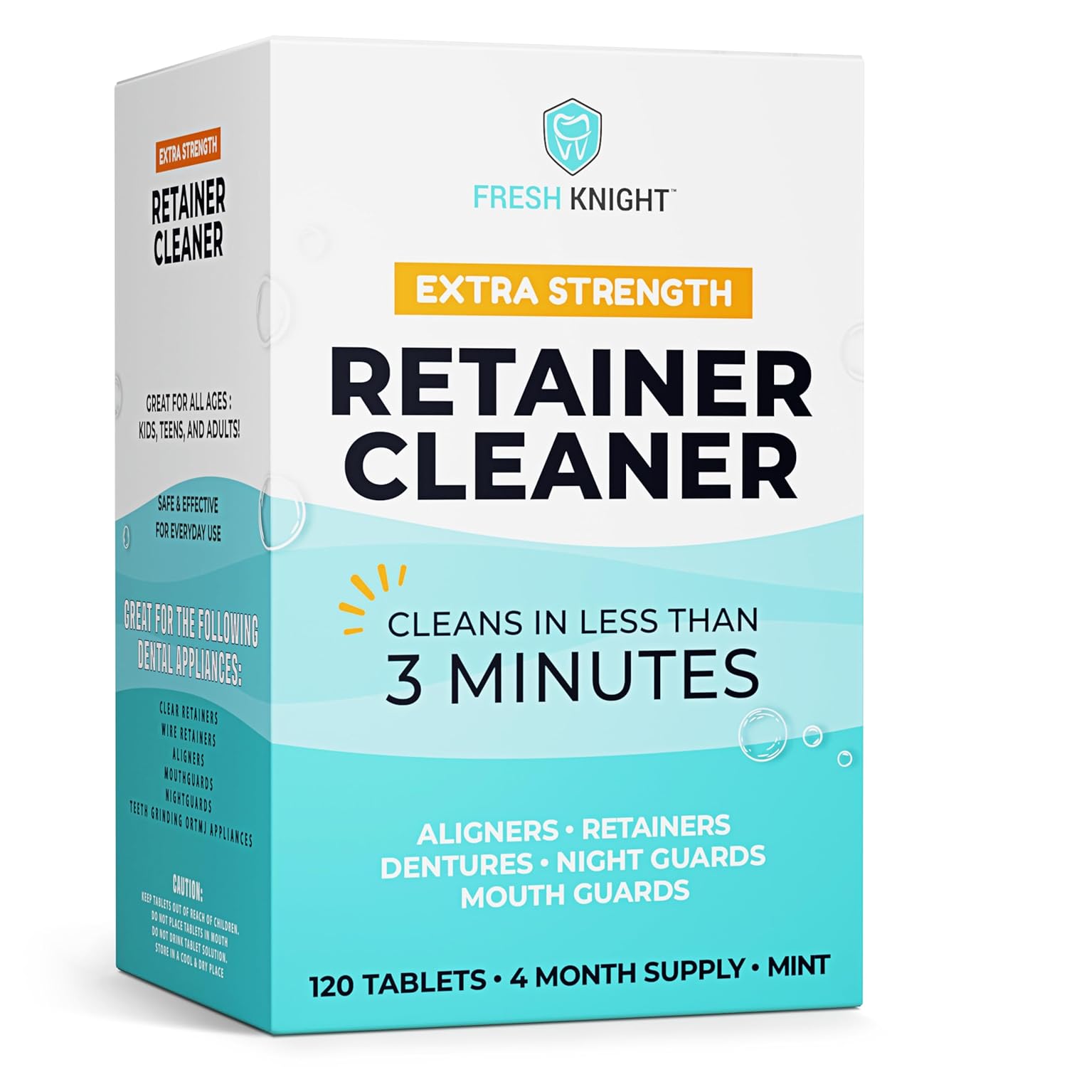 Retainer Cleaner Tablets 120 - Invisalign Cleaner FSA HSA Approved Denture Cleaner. Efferdent Retainer Cleaner Tablets, Night Guard, Mouth Guards, Aligners & Dental Appliance Cleaner - 4 Month Supply.