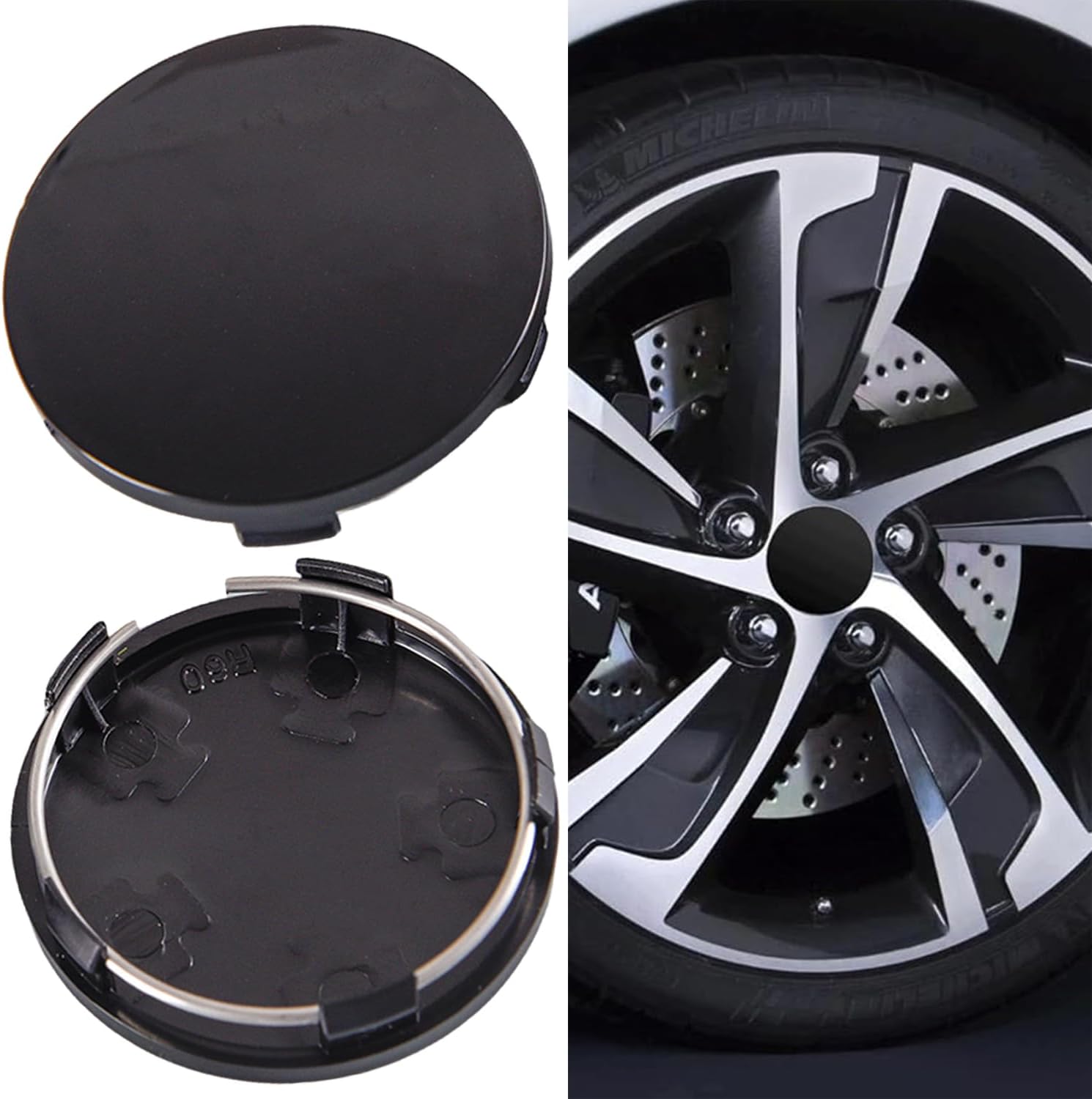 4 Pcs Hub Centre Caps 60mm,Universal Wheel Hub Caps,Durable Car Wheel Center Hub Cover Replacements,Compatible with VW and Audi Alloy Wheel,OD 60mm ID 56mm