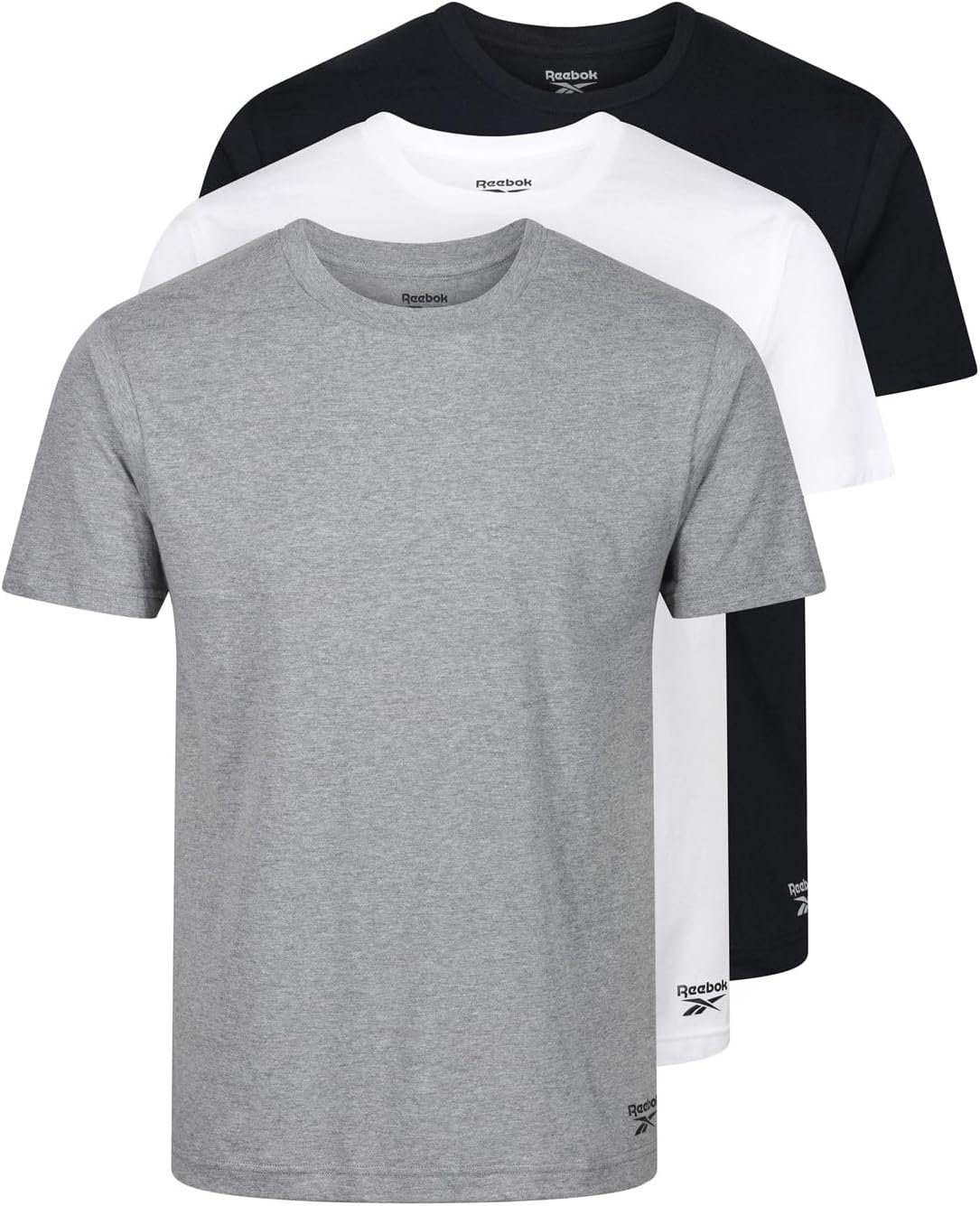 Reebok Men's Santo Shirt, Black/White/Grey Marl