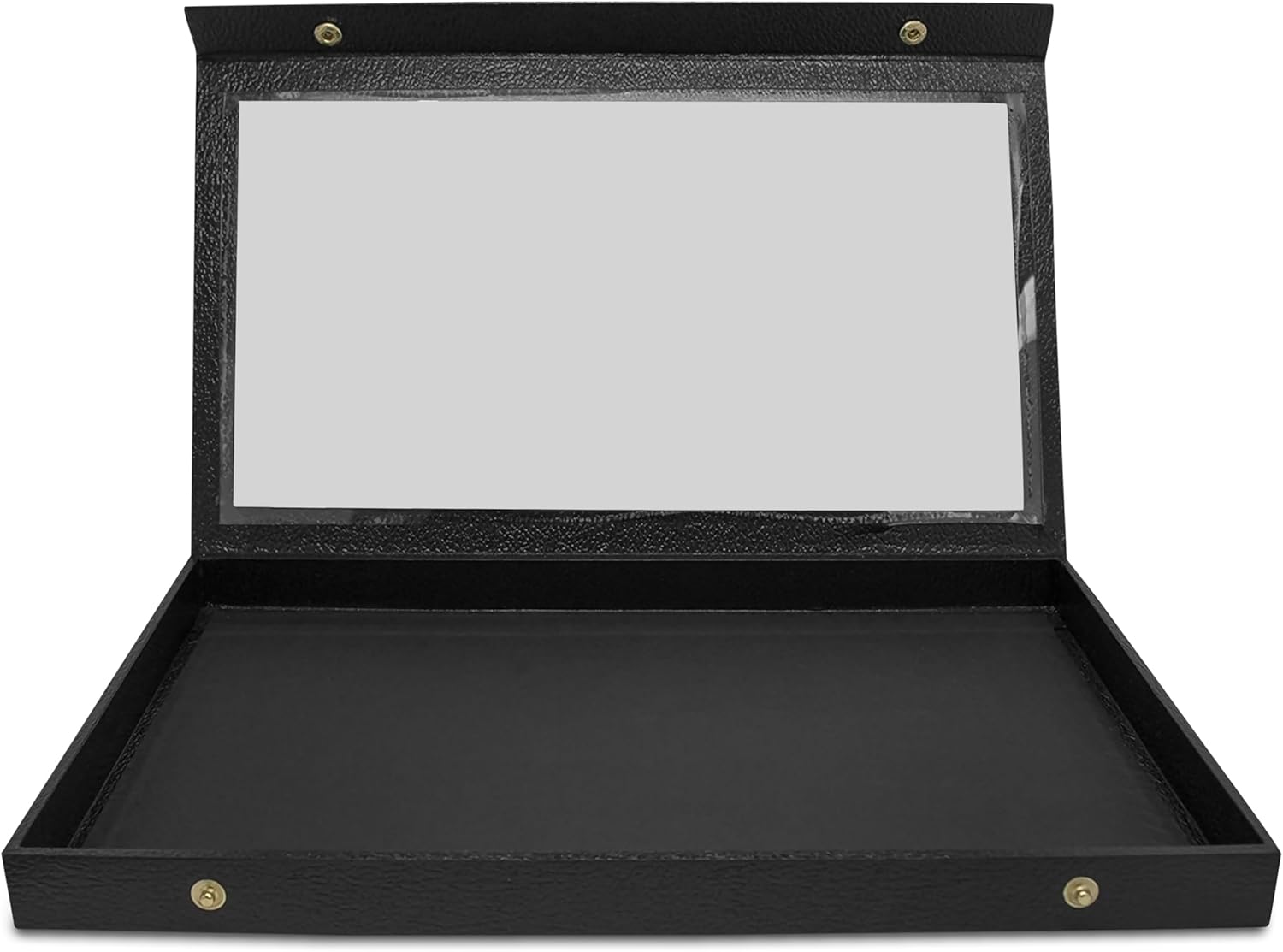 Novel Box Jewelry Display Case Black Leatherette 14.75x8.25x1.15 Large Jewelry Box with Snap Close Lid | Display Cases for Collectibles | Rock Collection Box with Acrylic Top | Gem Display Case