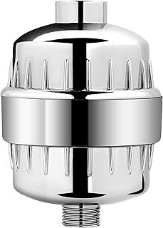 AquaBliss High Output Universal Shower Filter with Replaceable Multi-Stage Filter Cartridge – Transform Itching, Eczema & Acne into Glowing Hair, Nails & Skin Fast - Chrome (SF220)