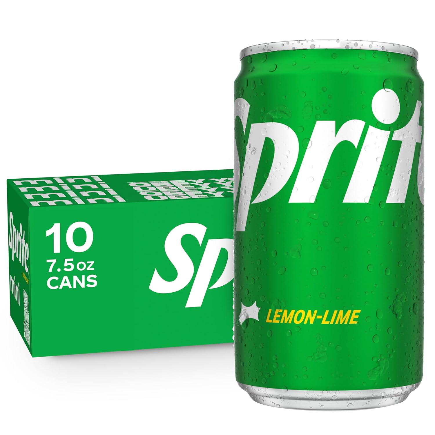 Sprite Lemon Lime Soda Soft Drinks, 7.5 fl oz, 10 Pack,Cans