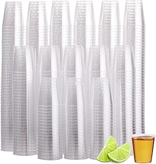 MATANA 500 Crystal Clear Plastic Shot Glasses 1oz, Mini Shot Glasses Plastic Shot Cups, Wine Tasting Cups, Plastic Jello Shot Cups, Party Shot Glasses for Condiments & Sauce - Reusable | Bulk Pack