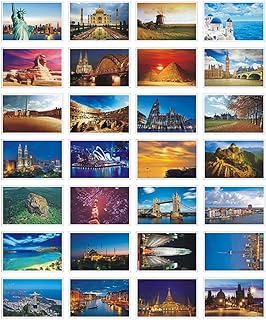 HOSTEESSCHOICE Beautiful Postcard set of 30 Post card variety pack World travel sites,4 x 6 Inches, world B