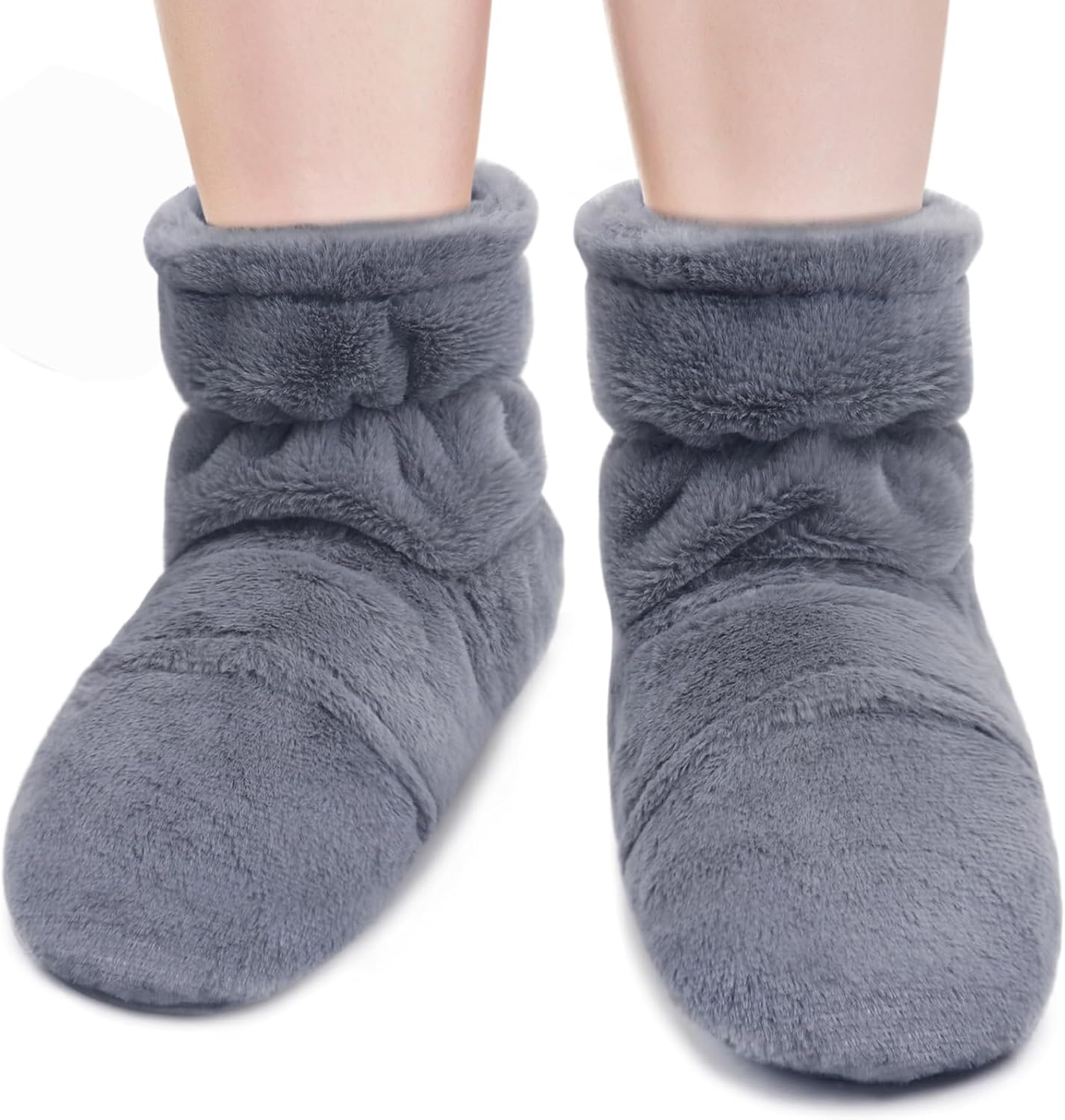 Microwavable Booties and Feet Warmers for Women & Men Microwave Heated Foot Warmer Moist Heat Therapy for Cold Feet Relieving Stiffness, Plantar Fascitis, Washable, L