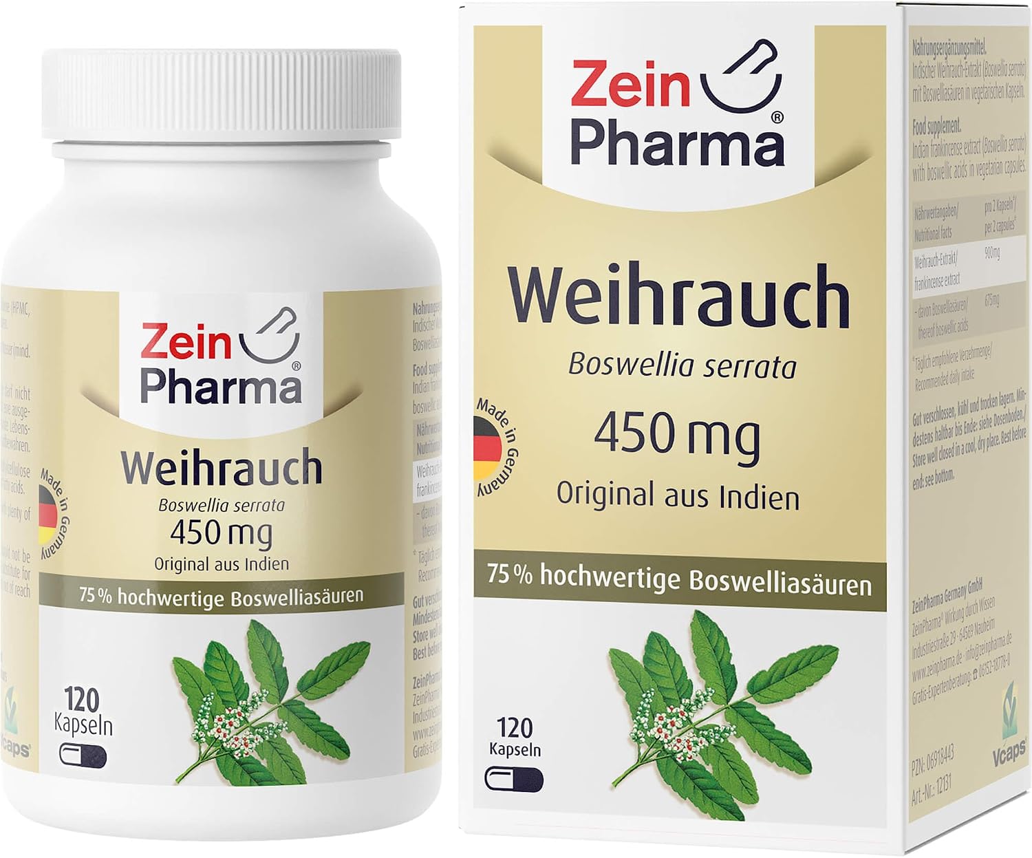 ZeinPharma Boswellia Frankincense, 120 Vegetarian Capsules, 1 x 69 g