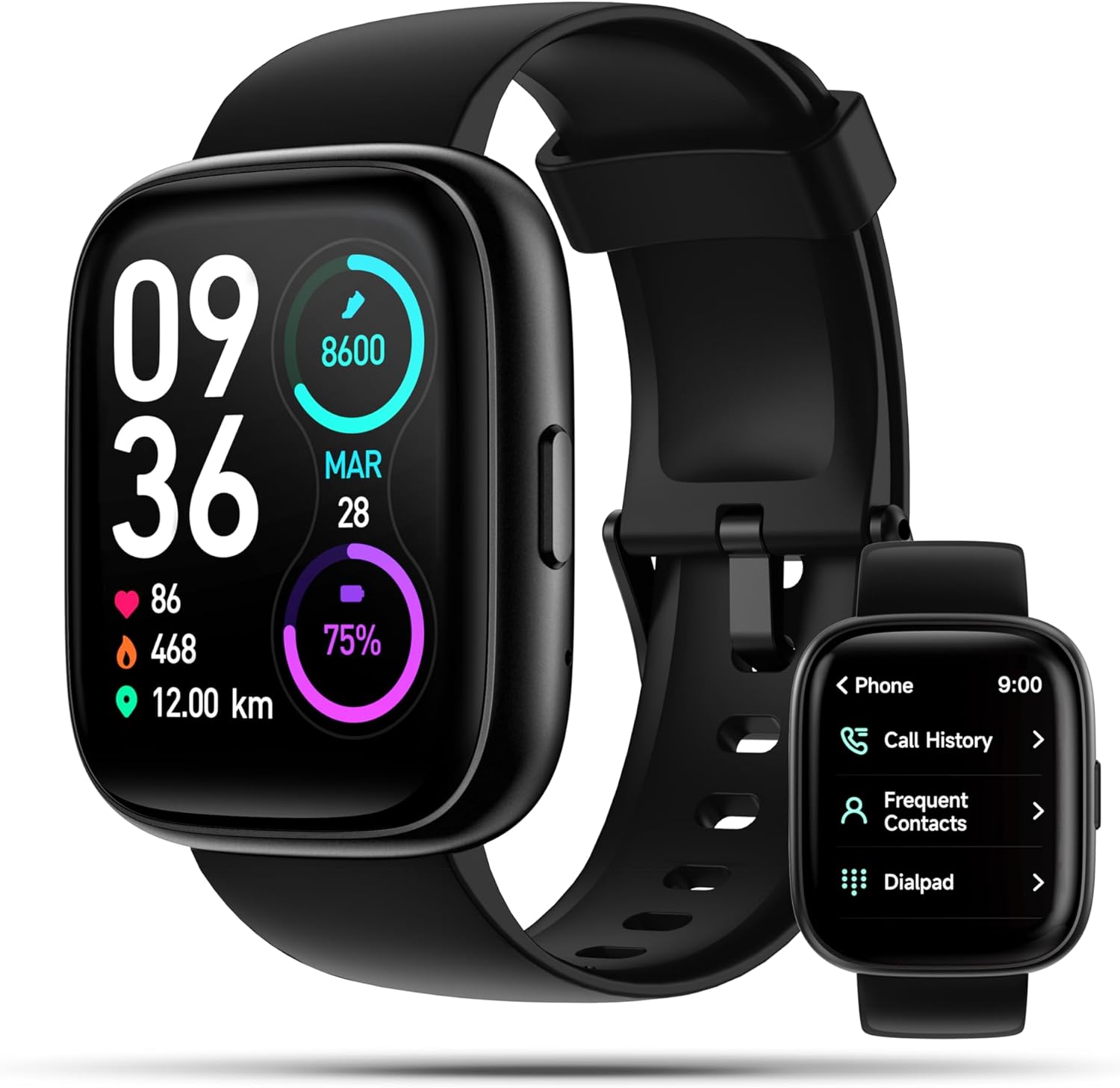 Smart Watch, 1.83" Touch Screen Smartwatch with Alexa Built-in IP68 Waterproof, Pedometer,Fitness Tracker with 100 Sports Modes Heart Rate/SpO2/Stress/Sleep Monitor for Men and Women