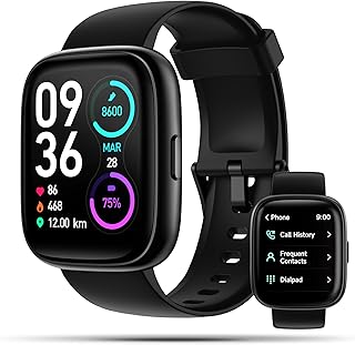 Smart Watch, 1.83" Touch Screen Smartwatch with Alexa Built-in IP68 Waterproof, Pedometer,Fitness Tracker with 100 Sports Modes Heart Rate/SpO2/Stress/Sleep Monitor for Men and Women