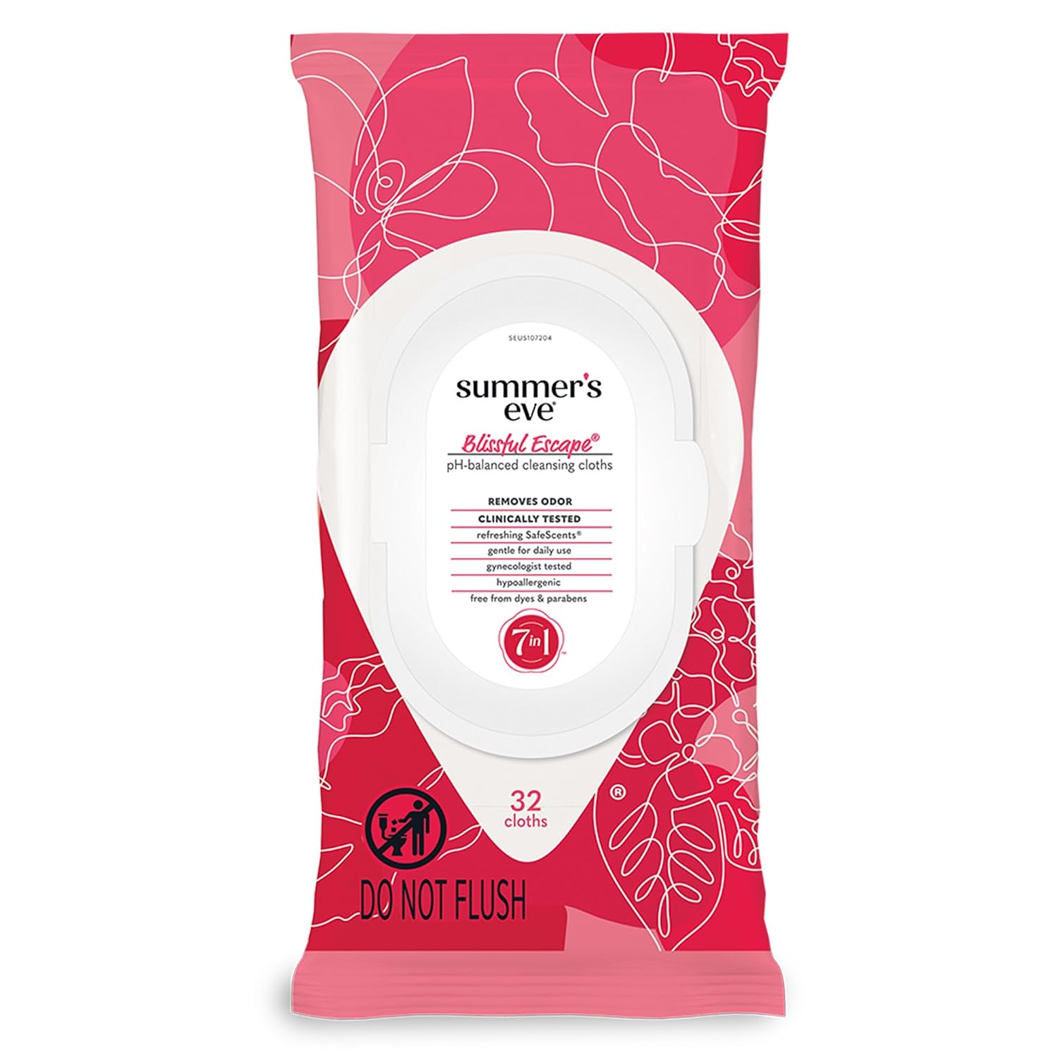Summer's Eve Refreshing Feminine Wipes, Blissful Escape, 32 Count