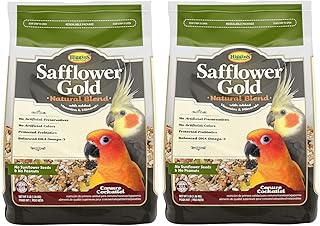 Higgins 2 Pack of Safflower Gold Natural Blend Conure and Cockatiel Food, 3 Pounds Each