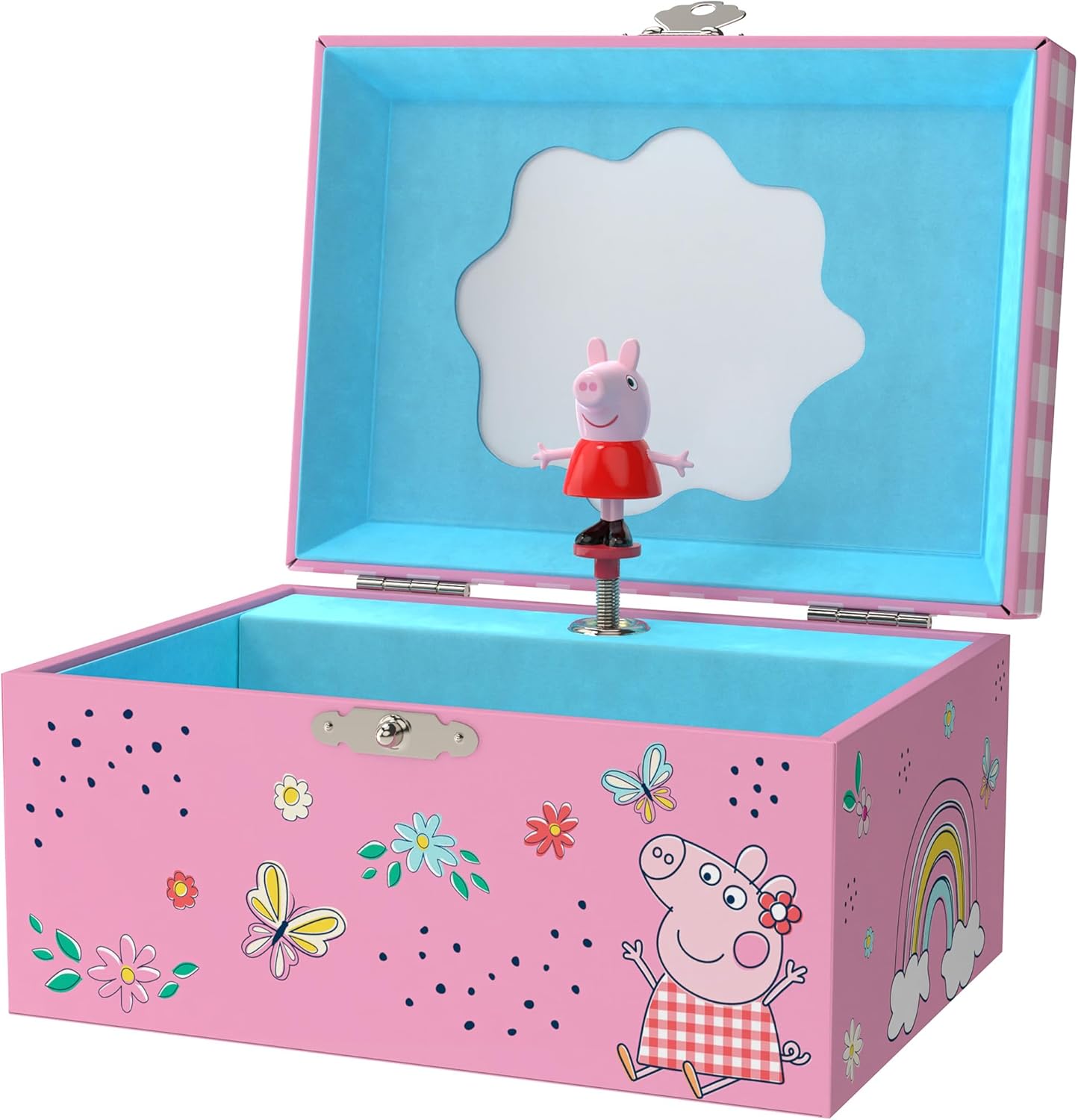 Peppa Pig Jewelry Box for Girls - Musical Jewelry Box with Spinning Figurine, Toys for Kids Ages 3-5 - Plays Peppa Pig Theme Song - 6 x 4.7 x 3.5 in