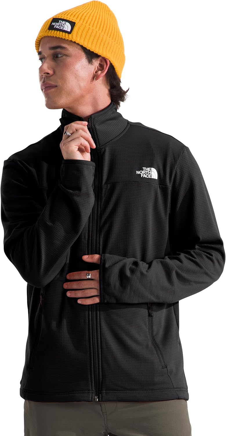 THE NORTH FACE Men's Cedar Trail Grid Fleece Full Zip Jacket | Zip Pockets & Reinforced Binding on the Collar, Cuffs & Hem