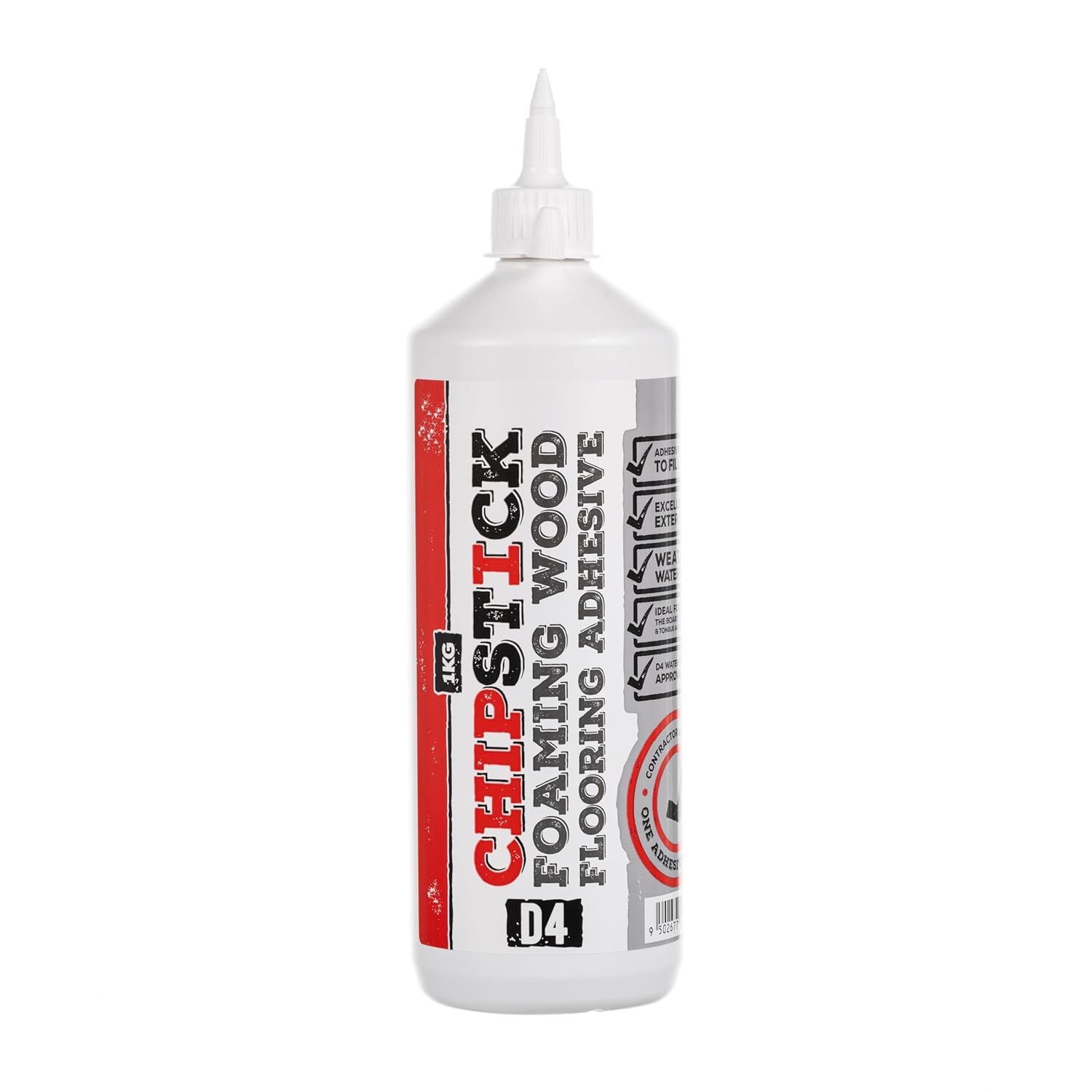 Chipstick D4 PU Foaming Chipboard Flooring Glue - High Performance Expanding Wood Adhesive - 1KG - SINGLE BOTTLE - Used for laying Chipboard floorboards and laying stairs.