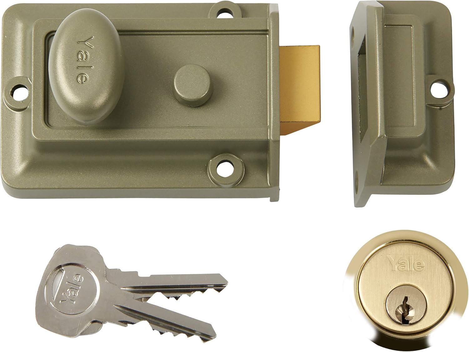 Yale P-77-ENB-PB-60 - Traditional Nightlatch - 60mm - Electro Nickel Brass Finish - Standard Security