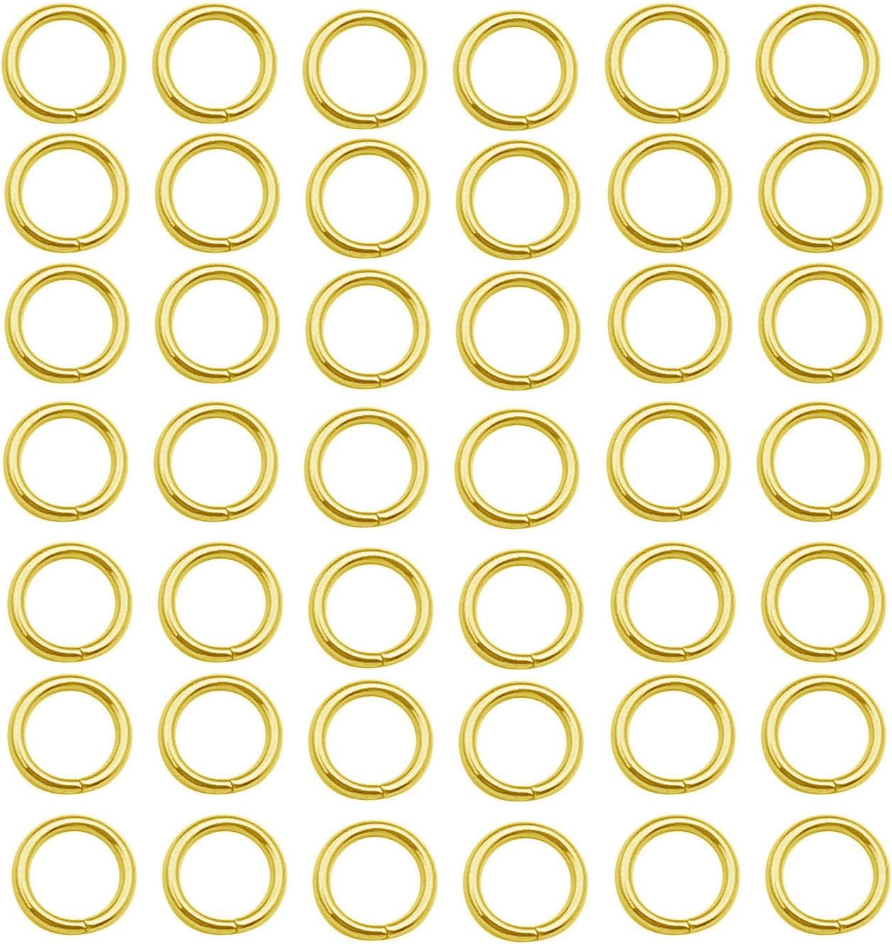 120 pcs Gold Plated Stainless Steel Rings Jump Rings Connector Rings for Jewelry Making Necklaces Bracelet Earrings Keychain DIY Craft (13301-Gold, 8mm)
