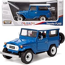 All Star Toys Exclusive Toyota Land Cruiser FJ40 Royal Blue with Custom Off-Road Wheels 1/24 Diecast Model by Motormax 79323 FJ Cruiser J40
