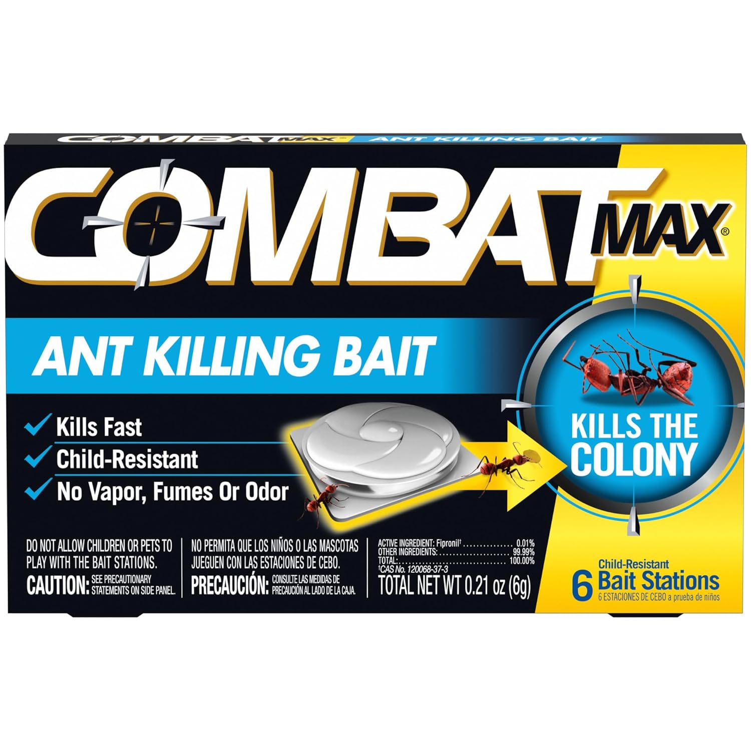 Combat Max Ant Killing Bait Stations, Indoor and Outdoor Use, 6 Count