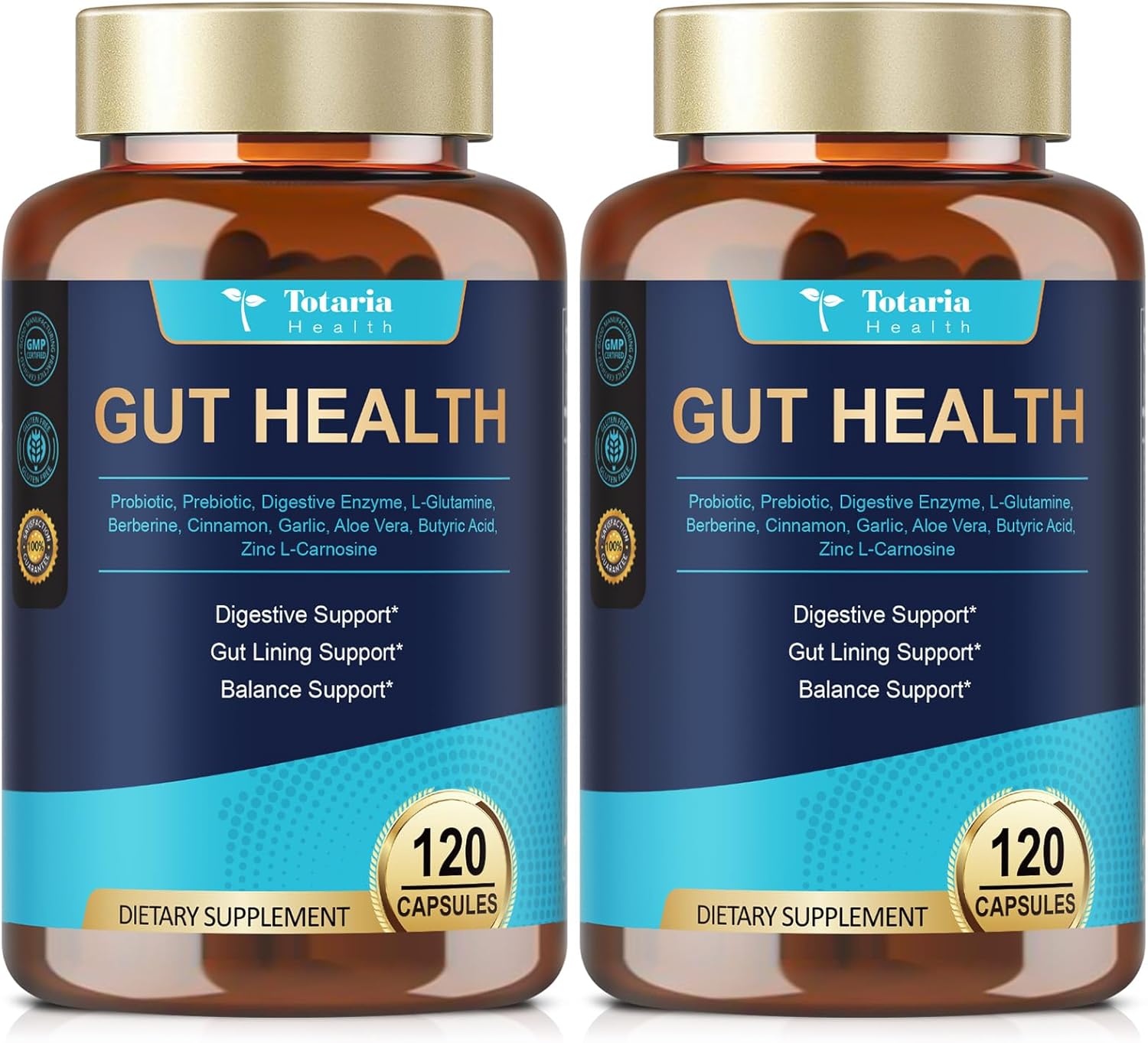 4-in-1 Gut Health Supplement with Probiotics, Prebiotics, Postbiotics & Digestive Enzymes for Women & Men, 60 Billion CFU Probiotics for Gut and Digestion, Strong Immunity, Skin (2 Pack)
