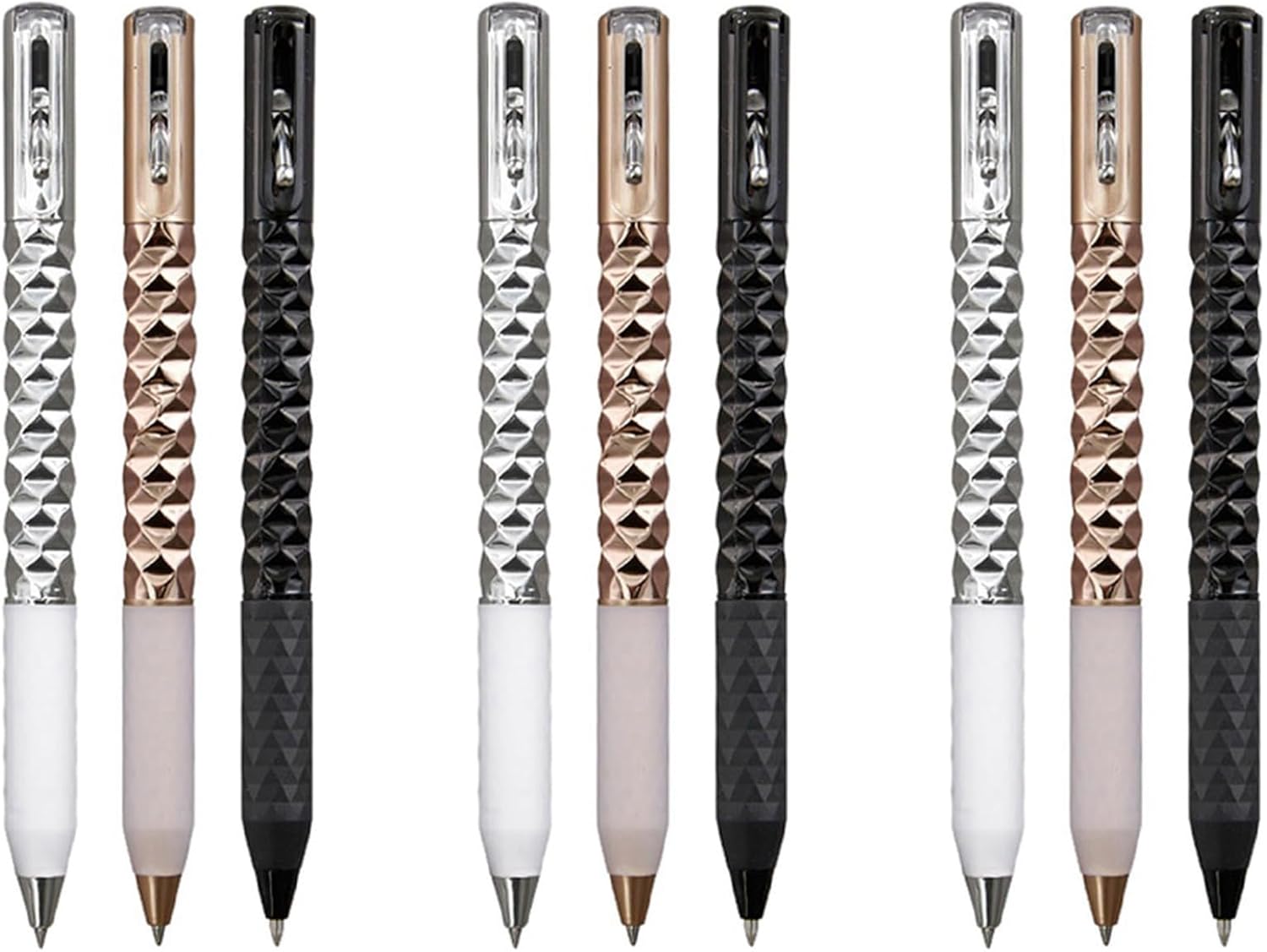 9X Geometric Metal Crinkle Pen Fidget, Stress Relief Metal Shape Shifting Switchpen, 0.5mm, Multicolor