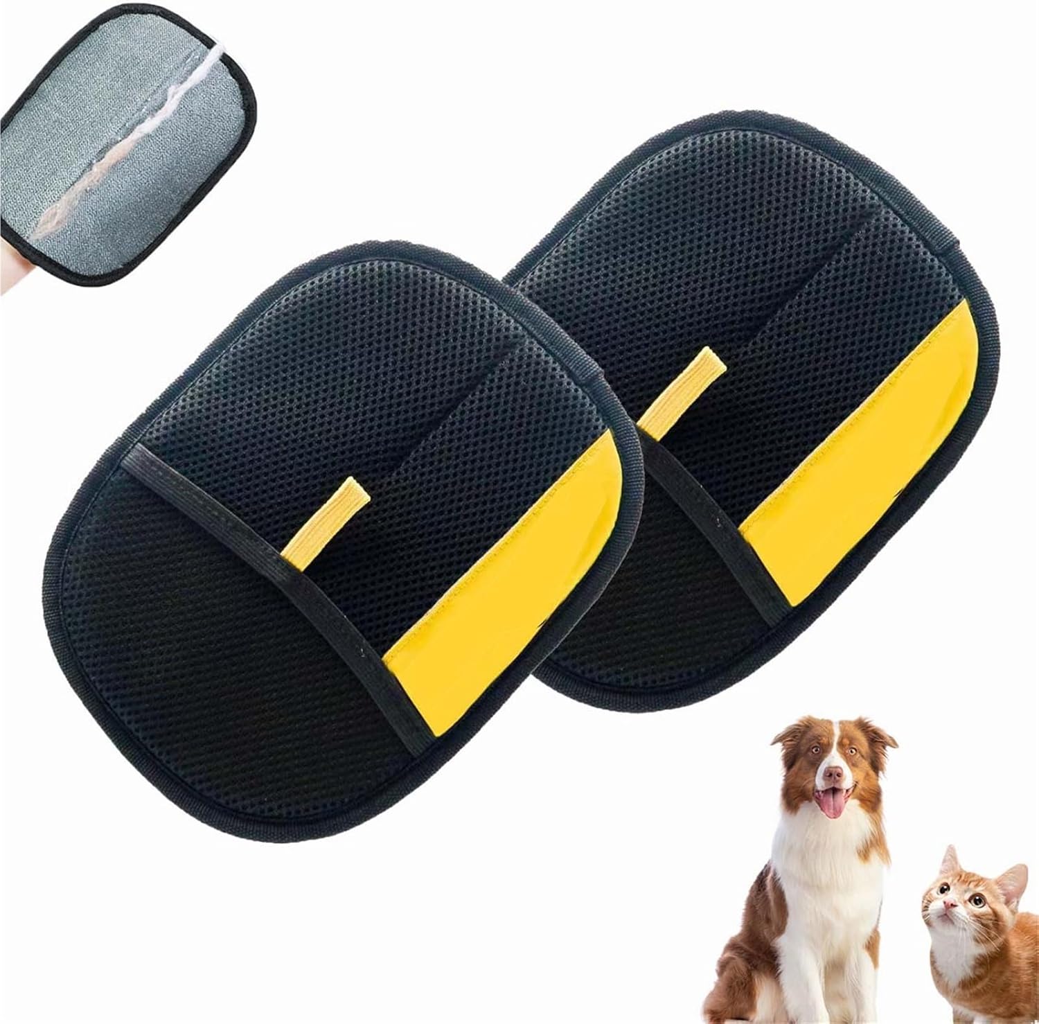 Pet Hair Removal Glove,Efficient Electrostatic Pet Hair Remover Glove for Cats & Dogs,Reusable Pet Cat Grooming Gloves Hair Removal,Pet Hair Mitt Cleaner Glove for Couch,Furniture,Carpet,Car Seat(2pcs