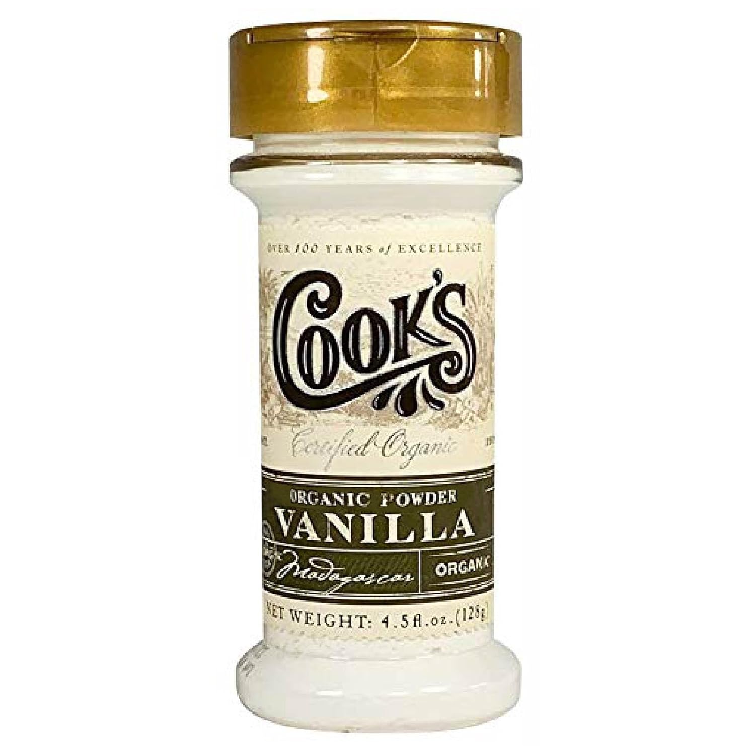 Cook's, Organic Vanilla Powder, World’s Finest Gourmet Fresh Premium Vanilla, 4.5 oz