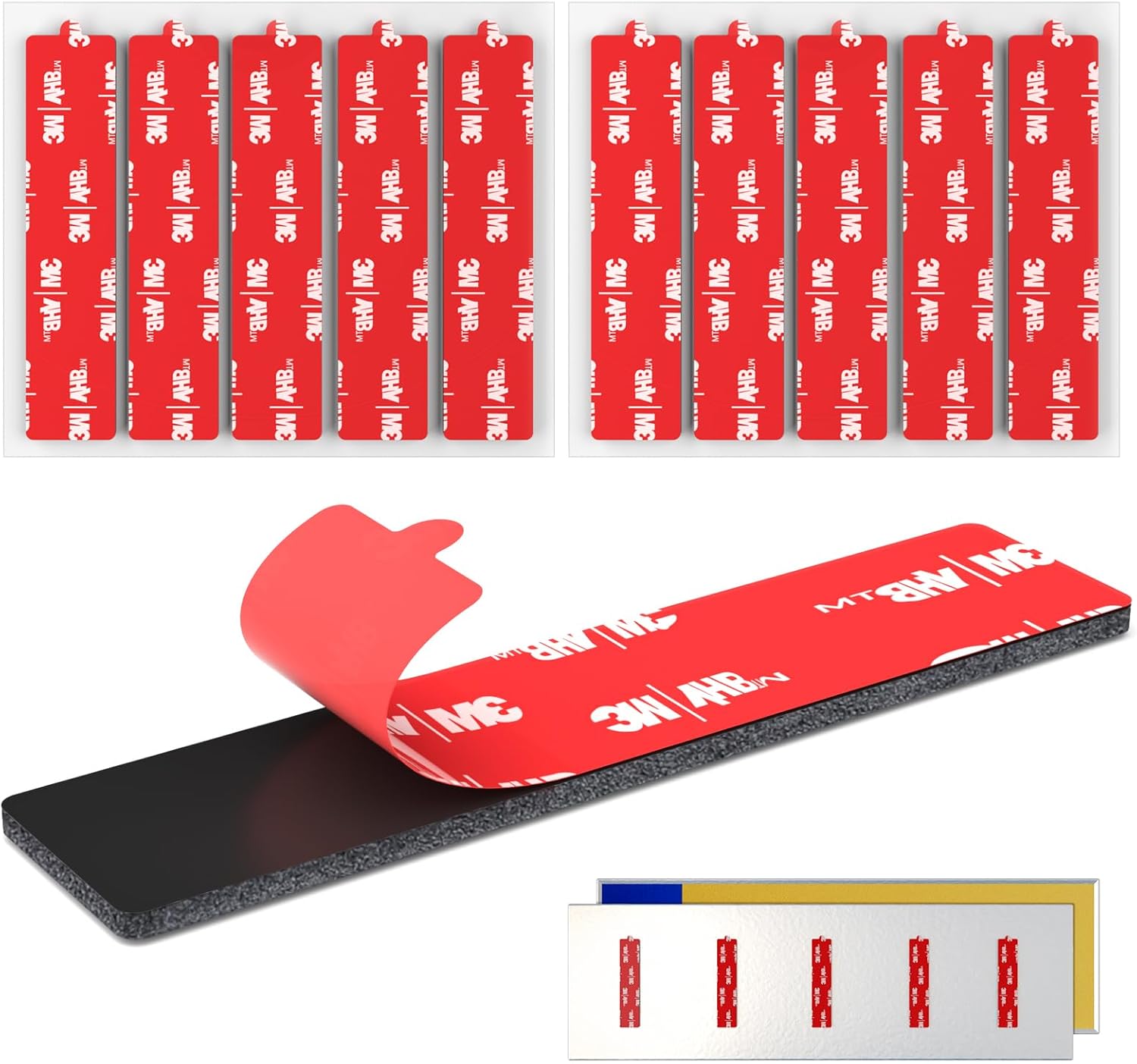 Number Plate Sticky Pads, 10 x License Plate Sticky Foam Pads with 3M VHB 5962 Adhesive, Extra Strong Double Sided Number Plate Tape Heavy Duty for Vehicle Number Plates, Licence Plates