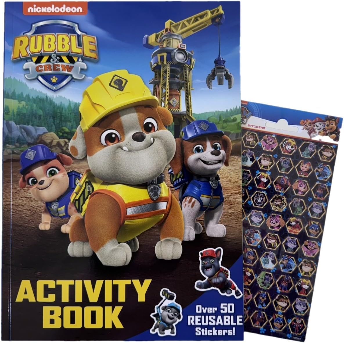 Anila's Paw Patrol Rubble & Crew Activity Book, 32 Pages with 50+ Reusable Stickers, Plus Extra Sticker Sheet, 29.7 x 21 cm.