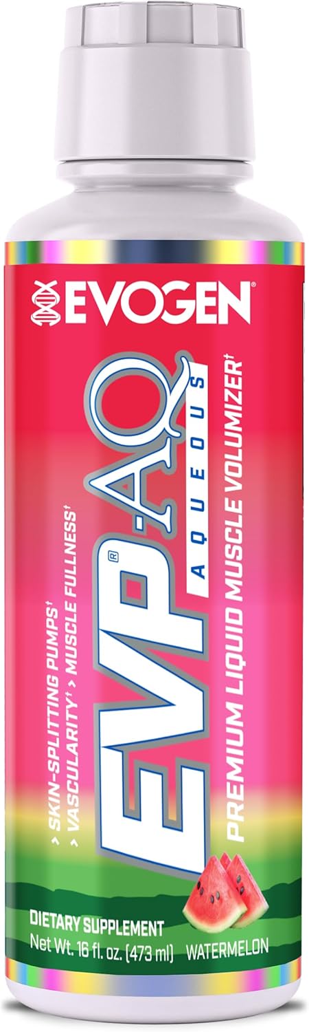 Evogen EVP AQ - Liquid Glycerol Muscle Volumizer | Pre Workout for Pumps, Vascularity, & Hydration | Premium Preworkout for Men & Women | Watermelon | 16 fl oz